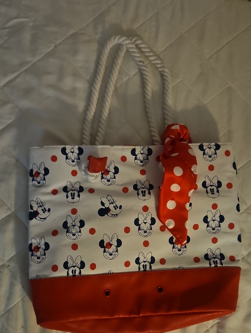 Disney Minnie Red & White canvas beach bag